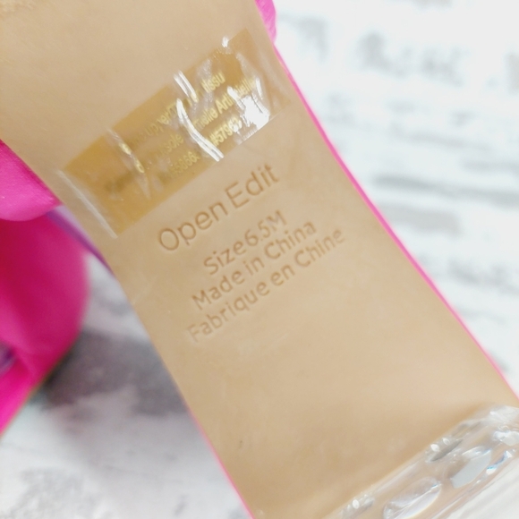 New Open Edit Cleo Pink Twisted Vamp Clear Heel Slide Sandals T191 - Picture 12 of 14